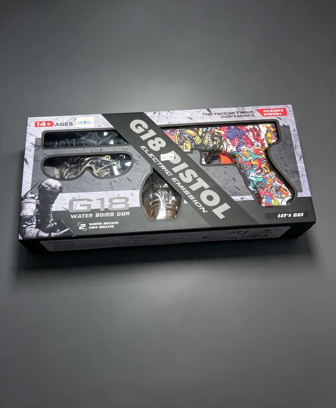 G18 Electric Water Bomb Blaster — Gel & Soft Bullet Toy Gun | Safety Goggles Included | Age 14+
