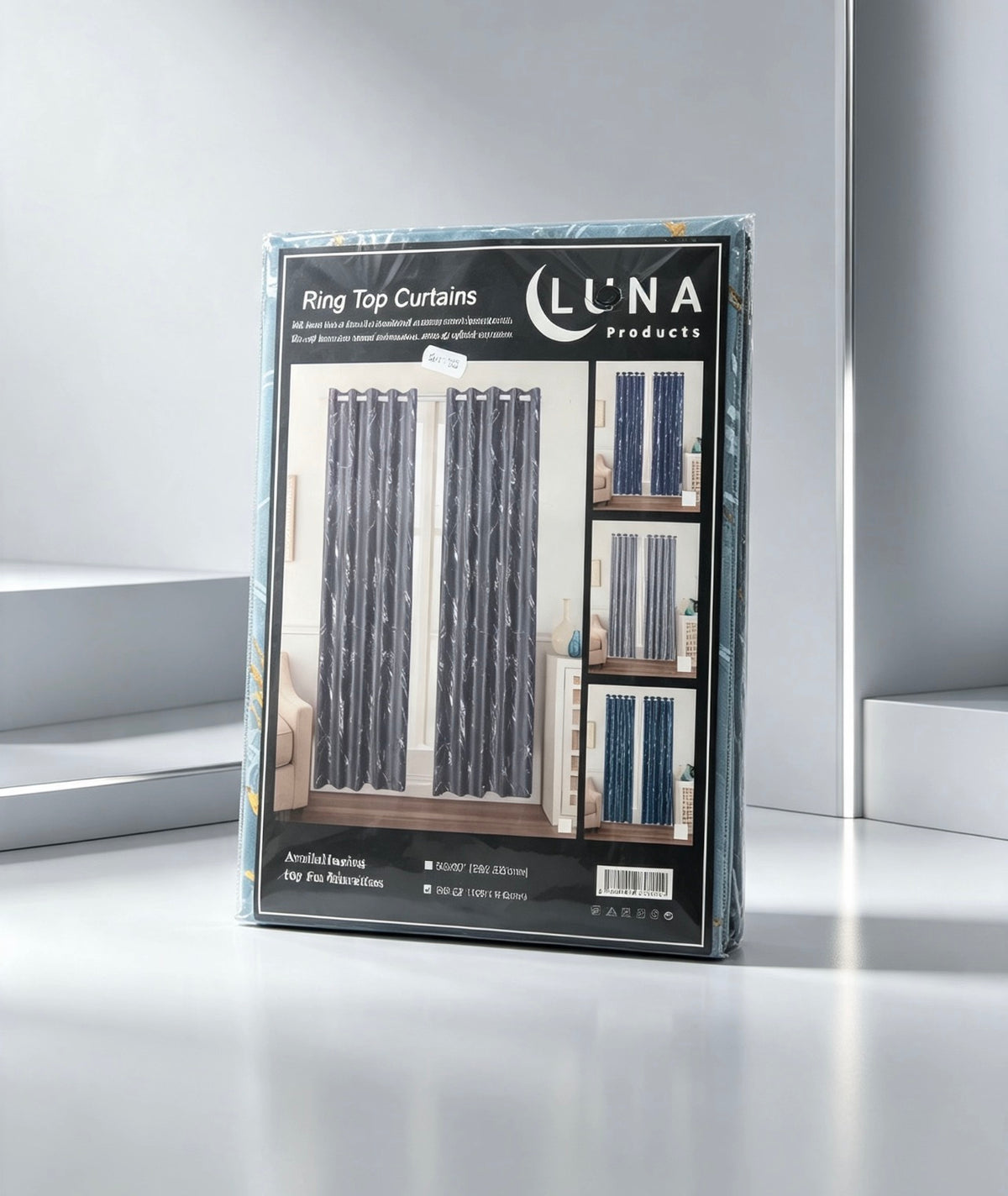 grey ,marble affect ring top curtains luxury eyelet pair